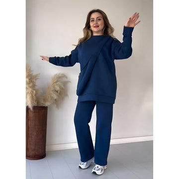 Carryall Winter Fleece Co Ords Set SweatShirt + Trouser + Bag