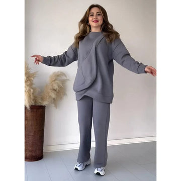Carryall Winter Fleece Co Ords Set SweatShirt + Trouser + Bag