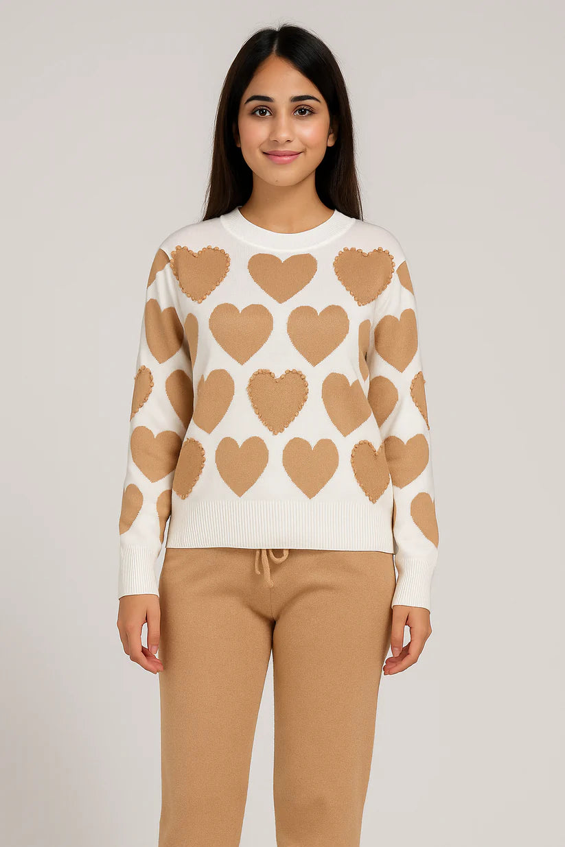 Soft Golden Hearts Winter Track Suit