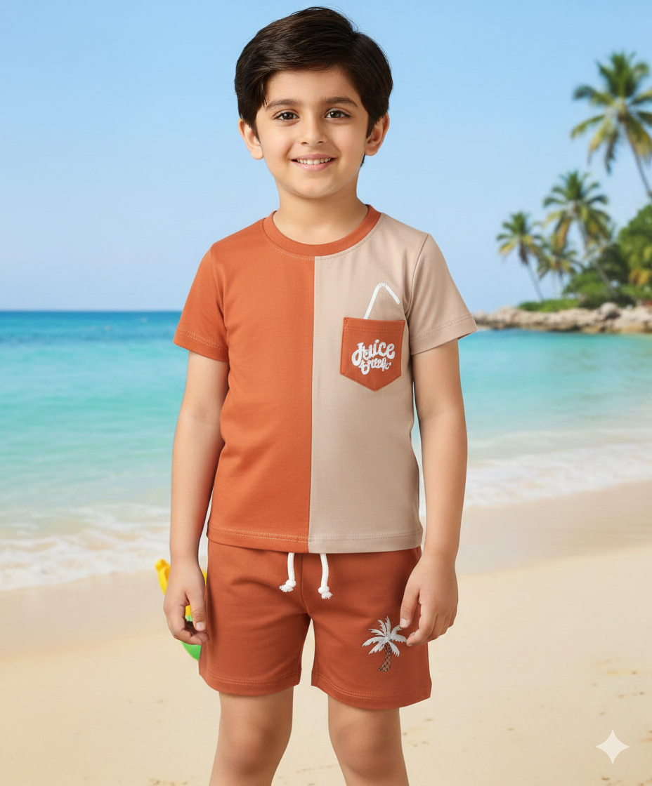Kids Print T-Shirt & Shorts Set Juice Print