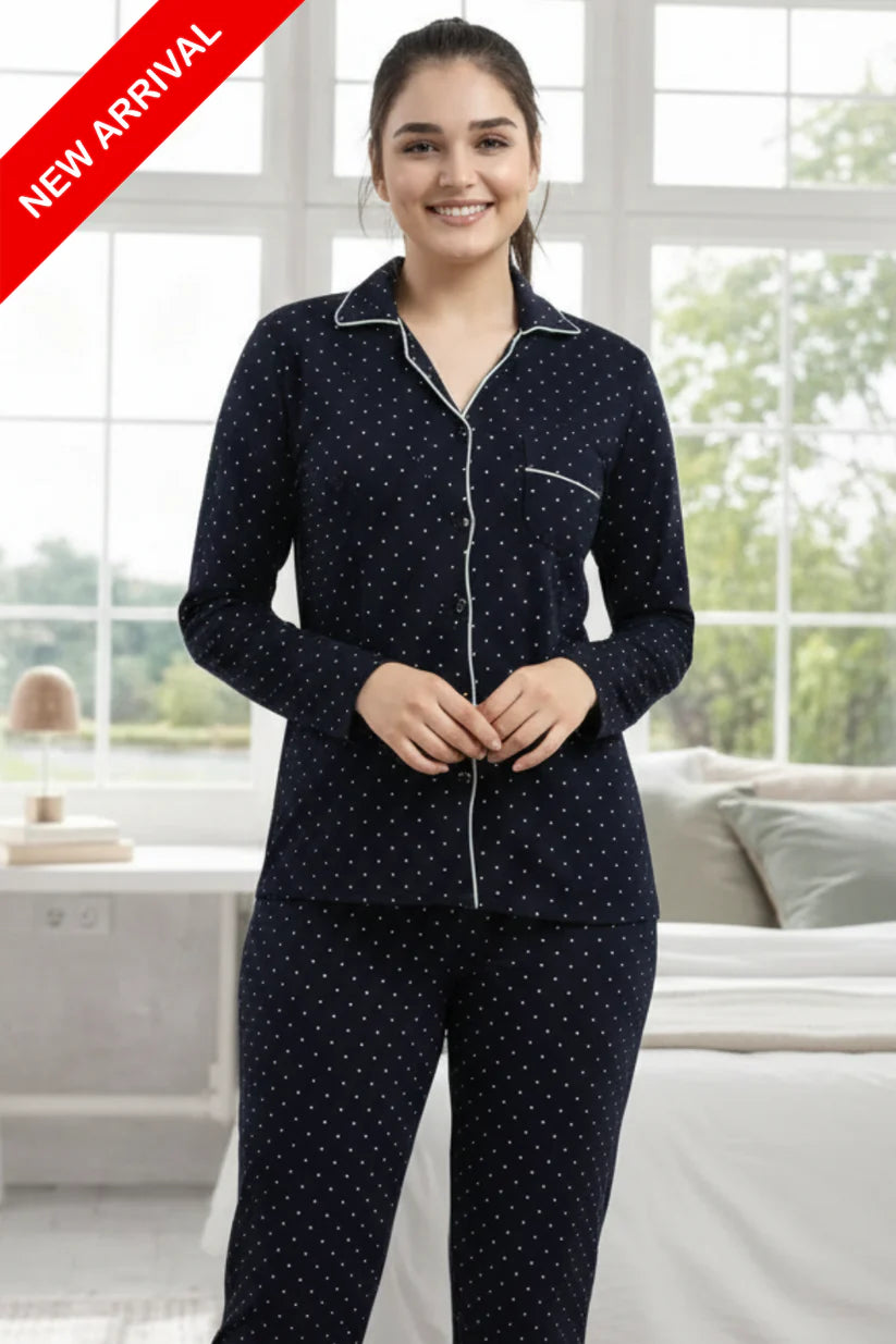 Black Meadow Gray PJs Set