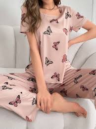 Monach Butterfly Printed Night Suit
