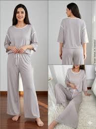 Grey Palazzo Style Night Suit