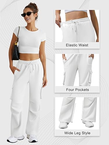 White Unisex Pocket Cargo Trouser