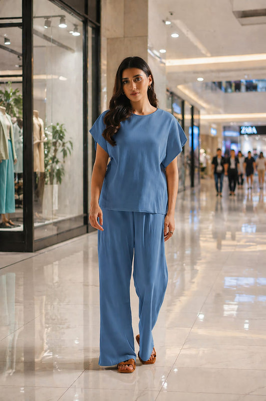 Ethnc Women Comfort Night Wear Ice Blue