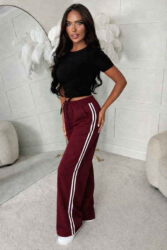 Summer Season Best Quality 2 Stripes Jersey Trouser Nightmare And Gym wear Trousers Maroon