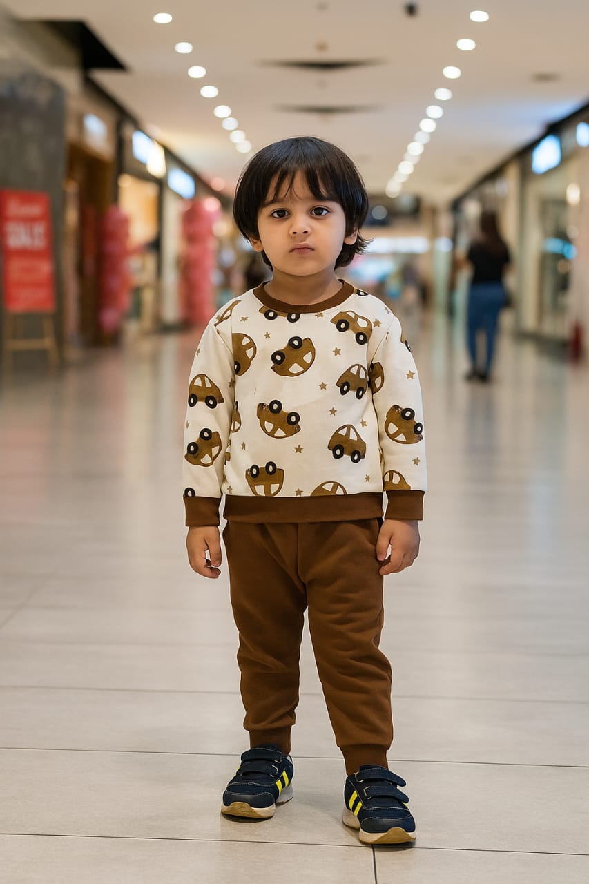 Fashion Car  Printed Kids Winter Suit