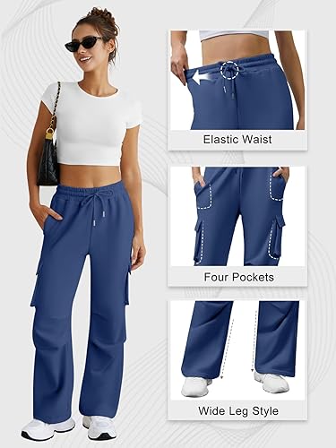 Unisex Navy Blue Pocket Cargo Trouser