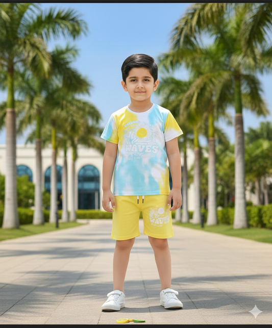 Kids Summer Print T-Shirt & Shorts Set