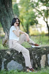 Women's Cargo High Waisted Wide Leg Athletic Trouser