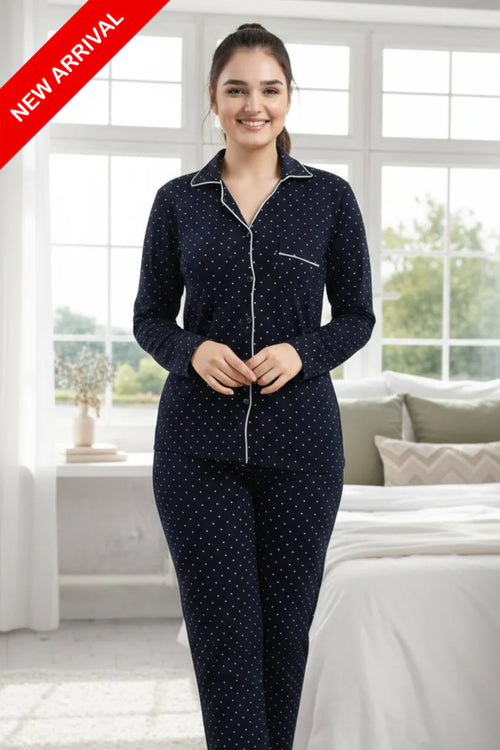 Black Meadow Gray PJs Set