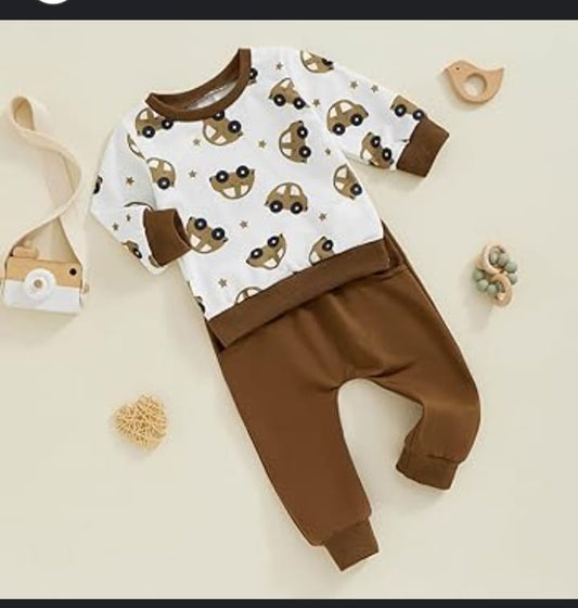 Fashion Car  Printed Kids Winter Suit