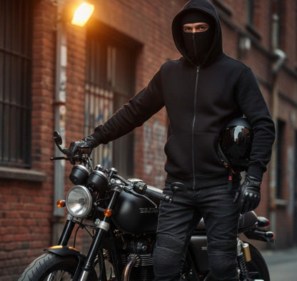 Men's Balaclava Ninja Zipper Hoodie Jacket