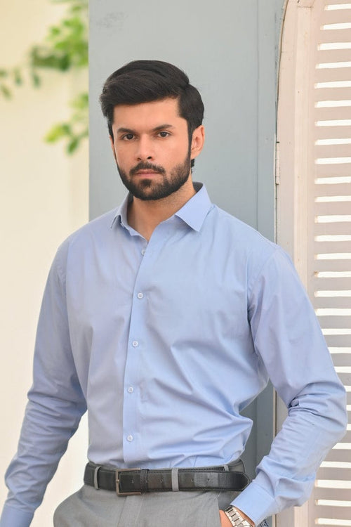 Men's Premium Light Blue Formal Dress Shirt