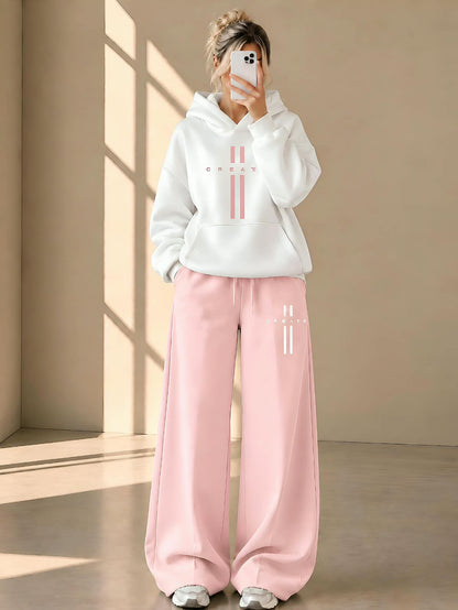 Women’s Hoodie & Wide-Leg Pants Co-Ord Set – Pink