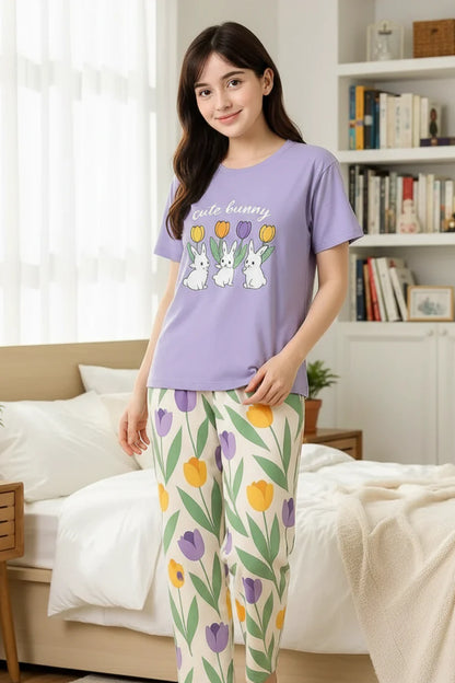 Cute Bunny Printed Night Suit