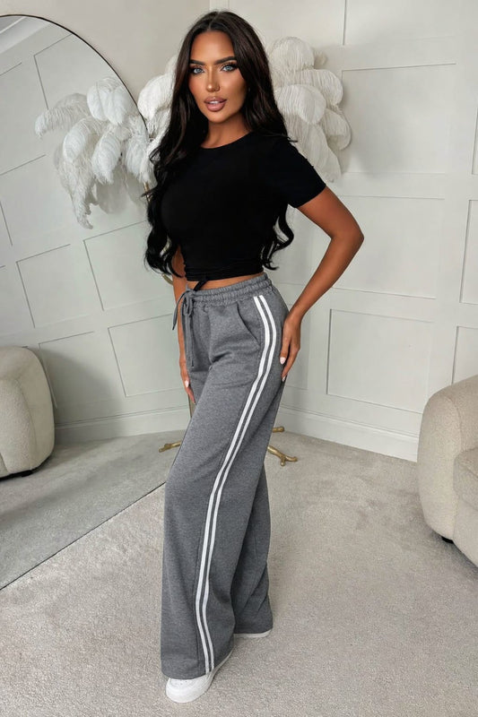 Summer Season Best Quality 2 Stripes Jersey Trouser Nightmare And Gym wear Trousers Gray