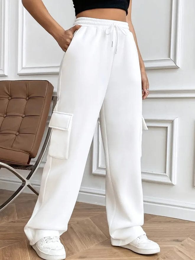 White Unisex Pocket Cargo Trouser