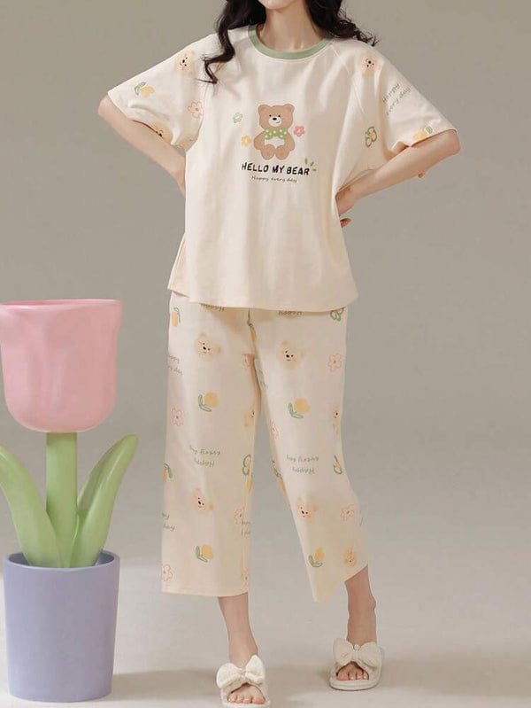 Handsome Bear Printed Night Suit