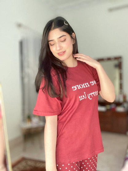 Women Printed Pajama Night Suit