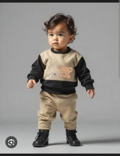 Fashion Style Printed Kids Winter Suit Bear