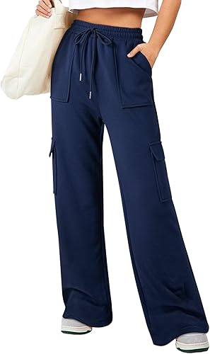 Women's Cargo High Waisted Wide Leg Athletic Trouser