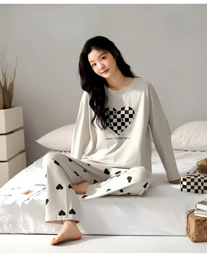 Soft Green Bunny Print Lounge Nightwear Set