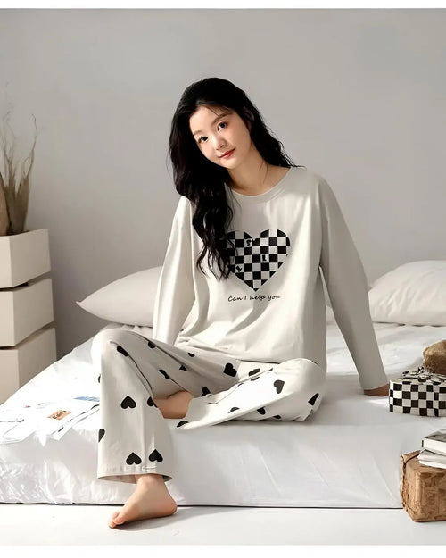 Soft Green Bunny Print Lounge Nightwear Set