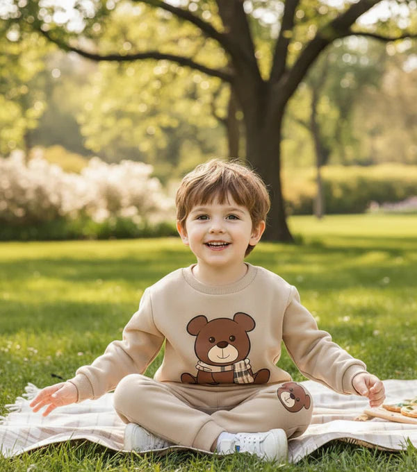 Brown Bear Printed Kids Winter Suit ( Each )