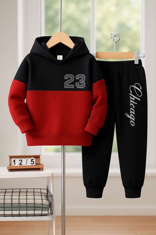 Red Panel 23 Sport Printed Kids Winter Suit ( Each )