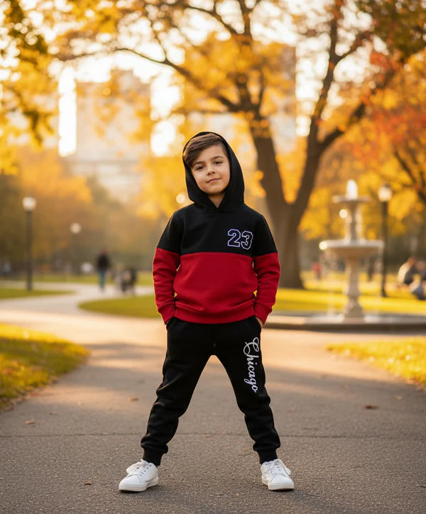 Red Panel 23 Sport Printed Kids Winter Suit ( Each )
