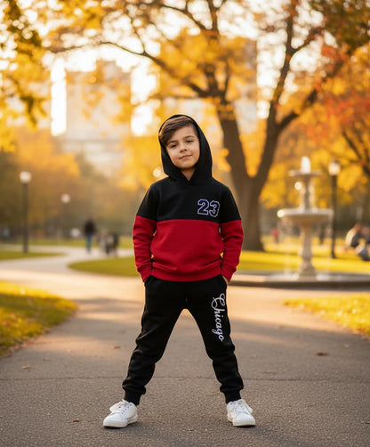 Red Panel 23 Sport Printed Kids Winter Suit ( Each )