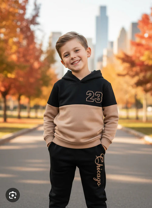 Brown Panel 23 Sport Printed Kids Winter Suit ( Each )